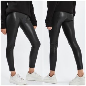 topshop petite pu trousers